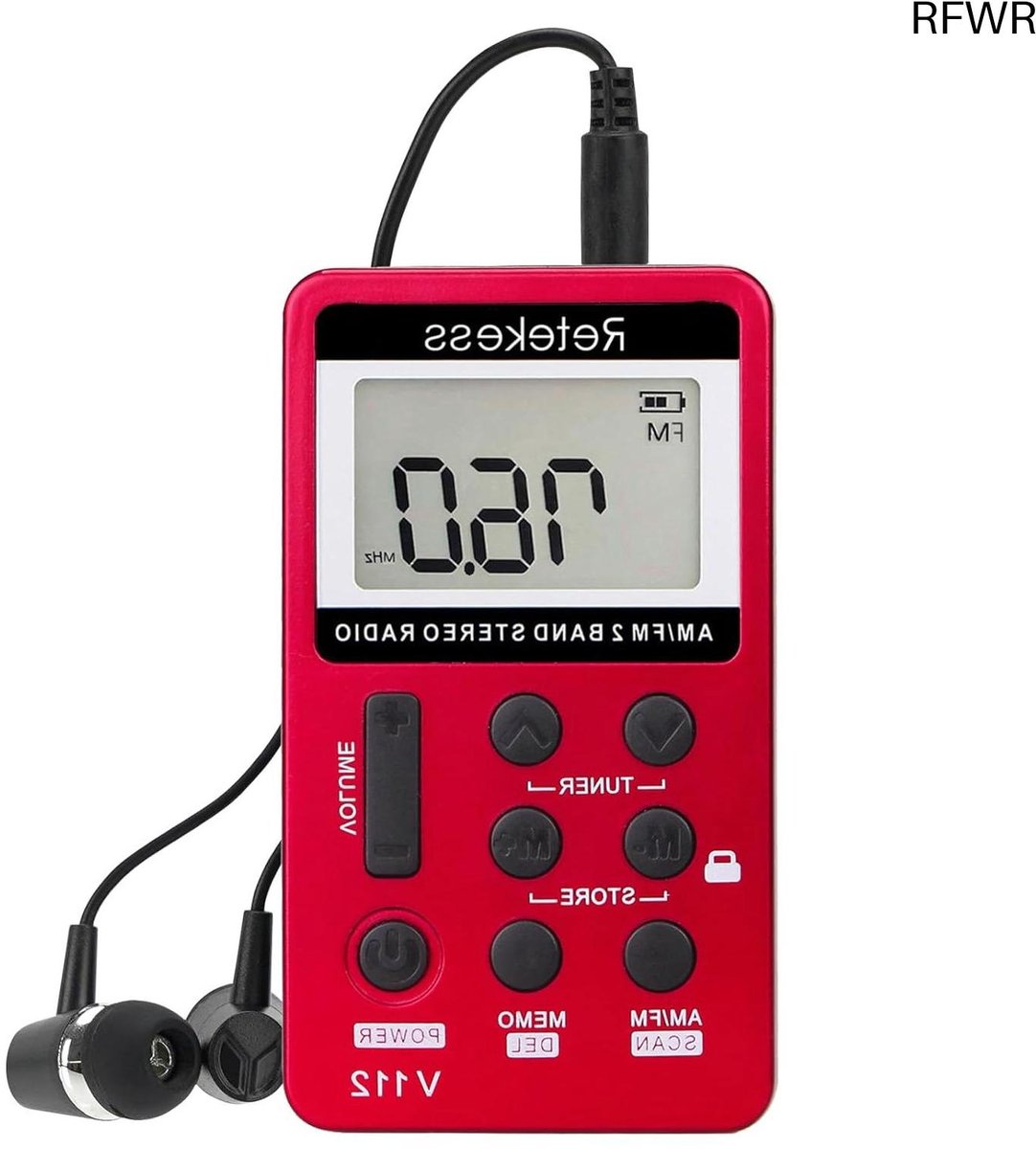 RFWR® Mini Draagbare FM AM Radio met Sleeptimer en Oplaadbare Batterij