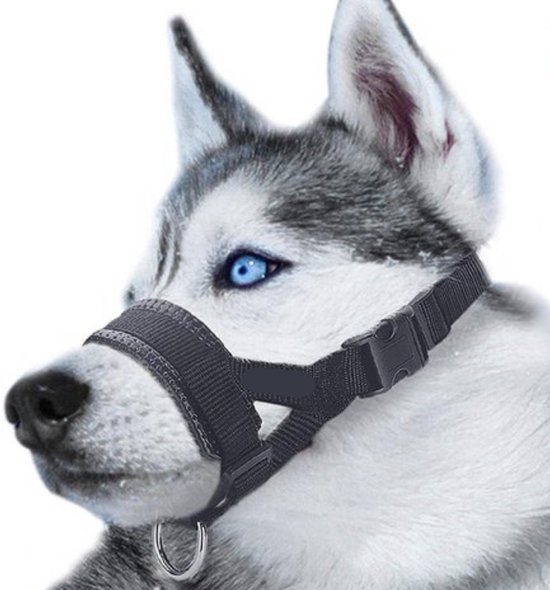 Sharon B Muilkorf Hond - Maat XL - Zwart - Anti-Trek - Fleece - Snuit 33-43 cm Verstelbaar