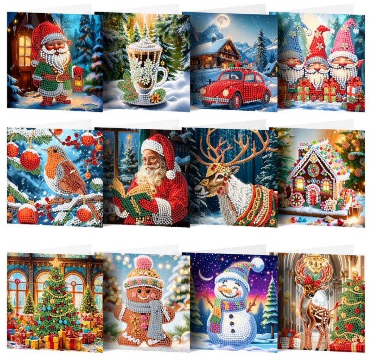Diamond Painting - Kerstkaarten - Kerstmis - Kerst - Hobby - Sinterklaas - Cadeau