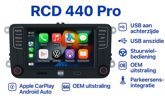 Rcd 360 RCD 360 PRO Dual USB geschikt voor Volkswagen CarPlay - Android Auto ...