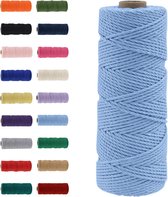 Macramé garen 2 mm 100 m in elegant blauw - Katoenen koord