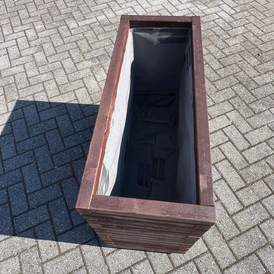 AMISHOUT - Jardinière haute en bois 100x40x72cm – marron – jardinière d'extérieur