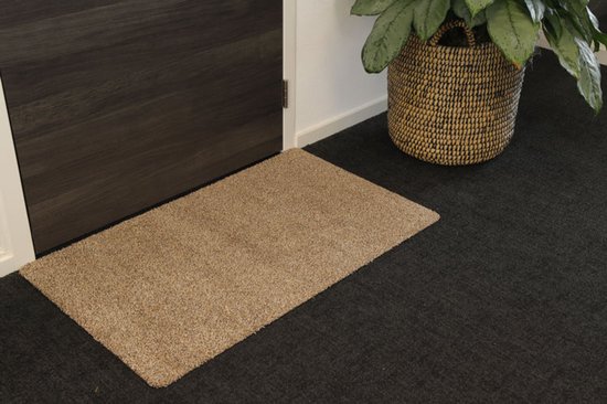 COSY HOMEER Vuilnisopvangende deurmat voor binnen, wateropnemend, voor de voordeur, niet-slip, laag profiel vloermat, wasmachinevriendelijk,geschikt voor de entree, keuken, 50 x 80 cm, Zwart