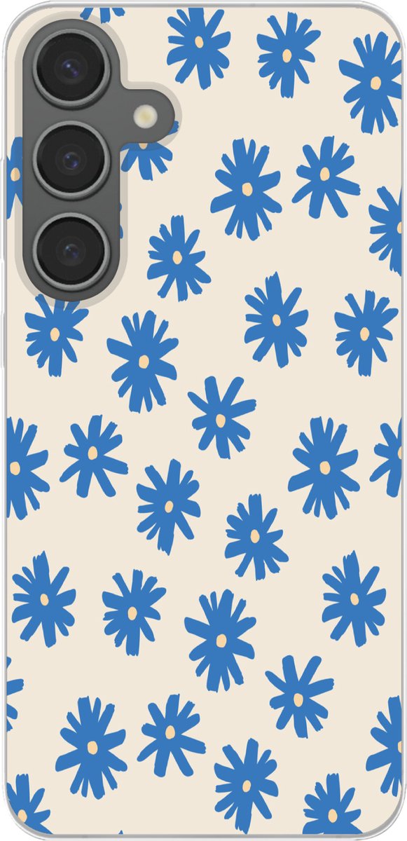 Telefoonhoesje Geschikt voor Samsung Galaxy S24 Plus hoesje - Bloem - Patroon - Minimalisme - Siliconen Telefoonhoesje Telefoonhoesje