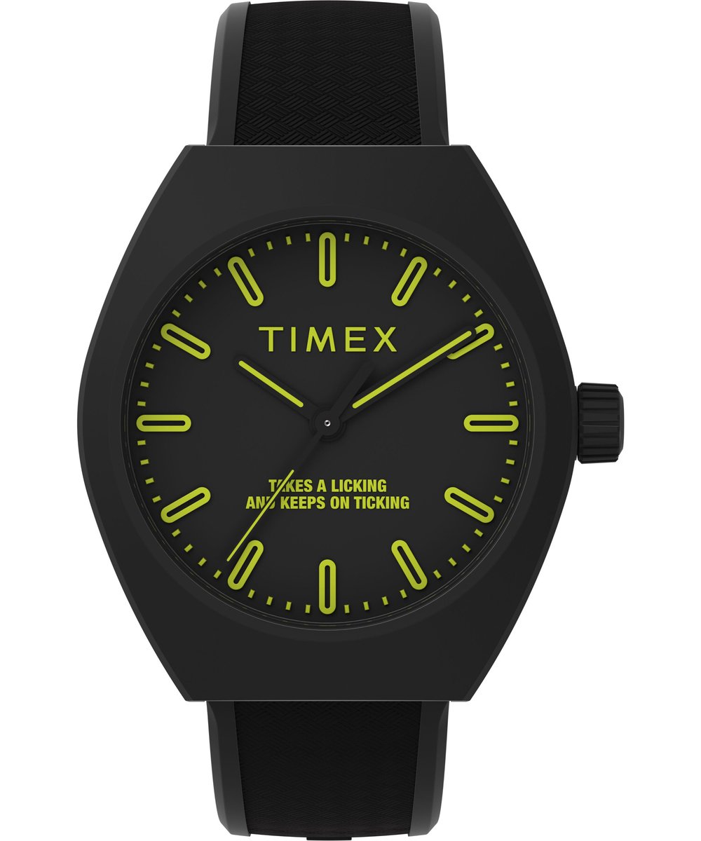 Timex Urban Pop Kwarts Analoog Horloge Groen En Zwart Case: 100% Recycled Material | Armband: 100% Recycled Material 40 mm TW2W42100AJ, TW2W42300AJ, TW2W42400AJ