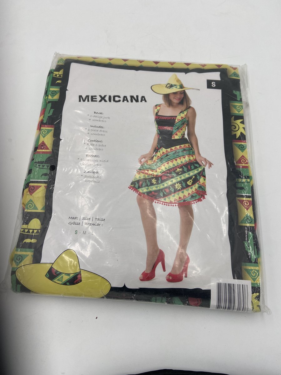 Kinky Mexicaanse Fiesta Verkleedjurk met Sombrero – Verleidelijke Outfit voor Rollenspel – Maat S