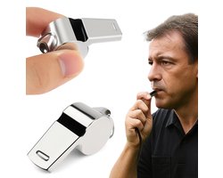 2x Scheidsrechtersfluit I Outdoor Fluit I Sport Fluit I Scheidsrechterfluit I Fluitje I Met Ring I Metaal I Zilver