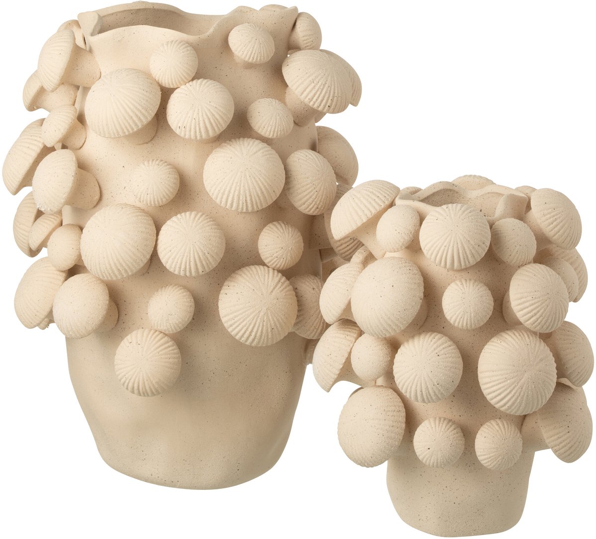 J-Line vaas Fungi - keramiek - beige - large