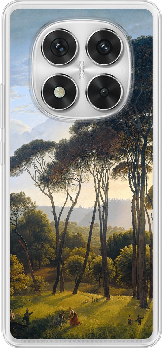 Telefoonhoesje Geschikt voor Redmi Note 14 Pro+ hoesje - Italiaans landschap met parasoldennen - Hendrik Voogd - Kunst - Siliconen Telefoonhoesje Telefoonhoesje