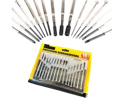 Mini Schroevendraaier Set - Kruiskop / Platte kop - Precisie Juweliers Schroevendraaier Set - Kleine Horloge Schroevendraaier - Plat Kruis - 16-DELIG