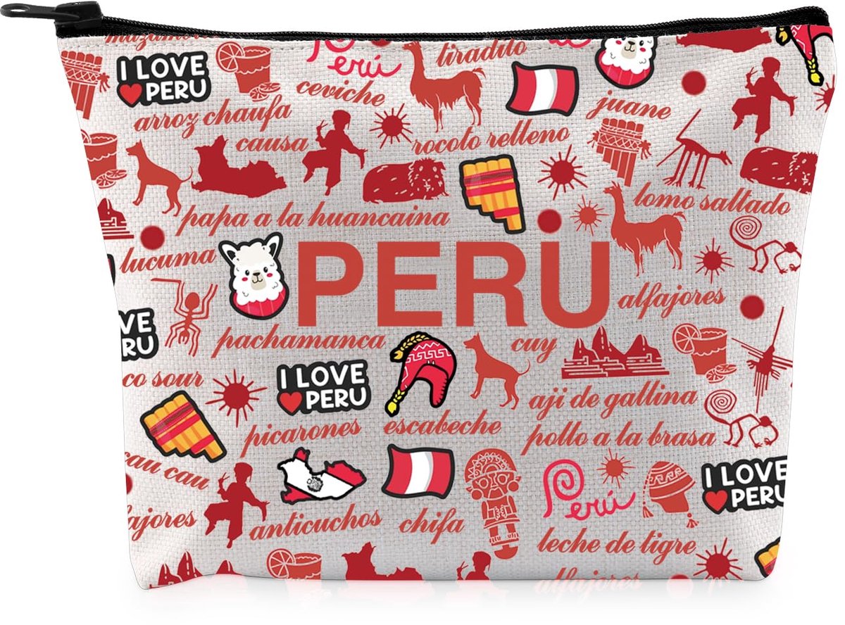 Grappige Peru Liefhebbers Gift Peru Make-up Tas Peru Reiziger Cosmetische Tas Peruaanse Cultuur Liefhebbers Gift, Peru Tas