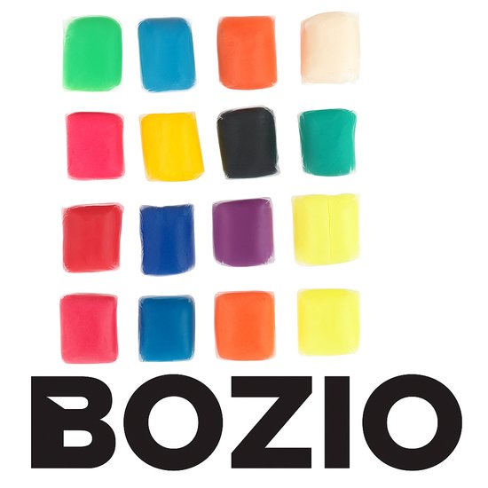 Bozio – Klei Set 0,65 kg – Sensorisch Speelgoed – Luchtdrogende Natuurlijke Klei met Accessoires – Peuter Speelgoed voor Kinderen 3‑6 jaar – 12 Pakketjes – Boetseerklei