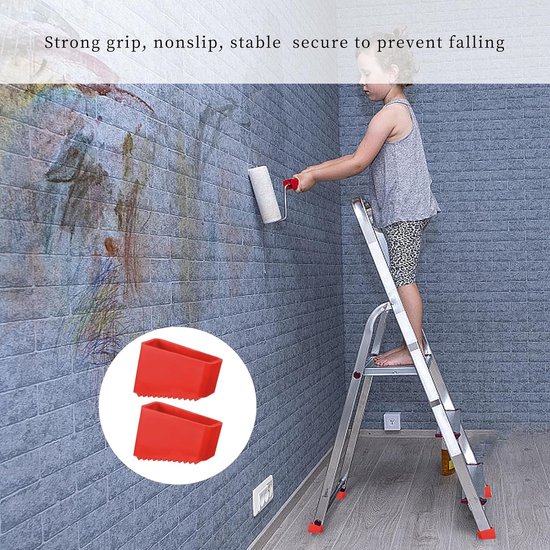 Pack of 4 - 50 x 20 mm - Ladder Feet - Beschermende Deksel - Ladder Basis - Rubber Voeten - Antislip Laddervoet Covers - Universele Ladder Voet Covers van Merkloos	 — afbeelding 4