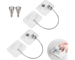 2 Pcs Fridge Lock with Key, Child Safety, Cupboard, Washing Machines, Lock, Cabinet Security for Kids, Lock, Toilet Lock Kids for Refrigerators, Cupboards, Wardrobes (White)