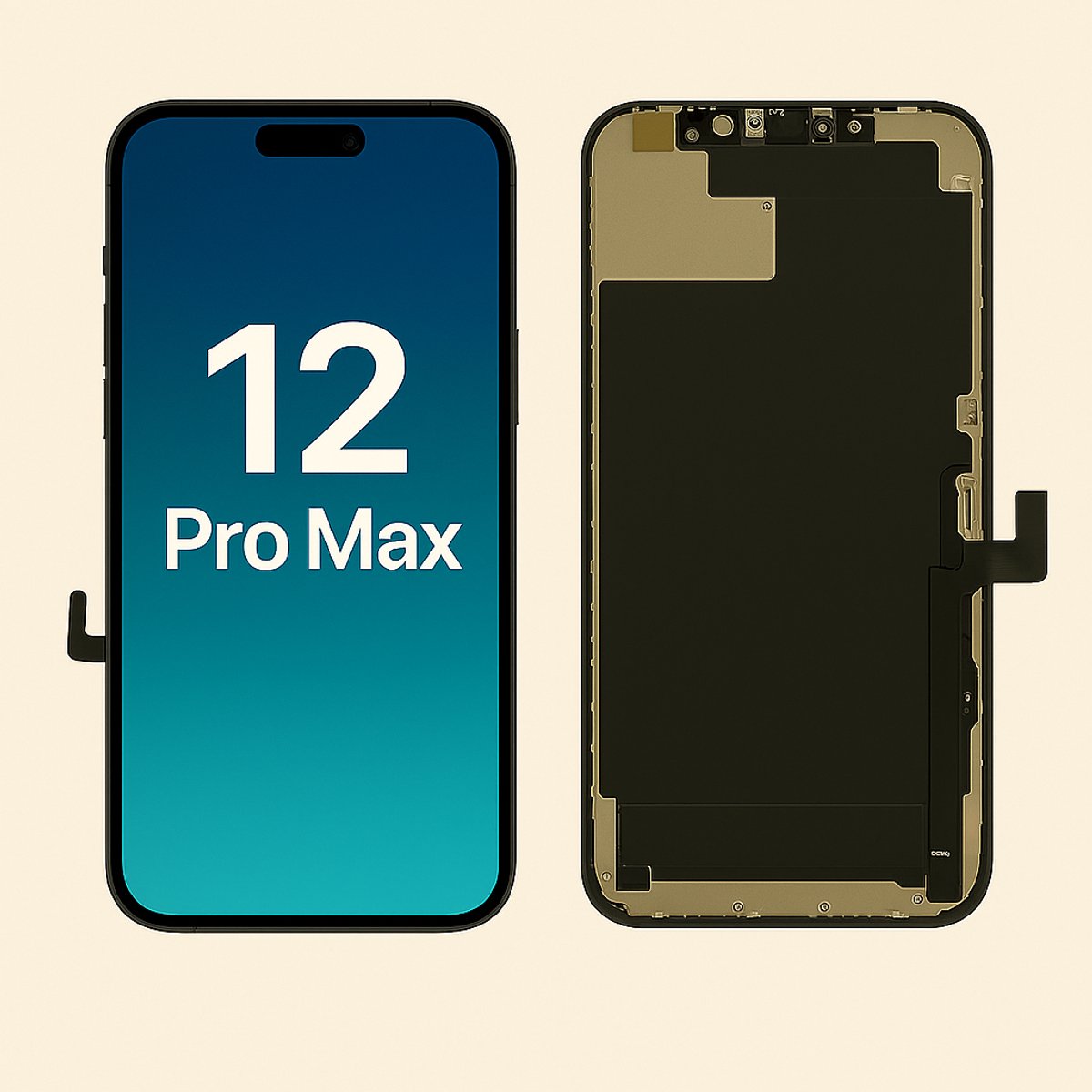 LCD Scherm Geschikt Voor IPhone 12 Pro Max Met Front Camera Frame | Hoge HD+ Kwaliteit Display