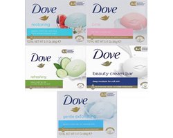 Dove Zeep - MIX - Voordeelverpakking/Dove beauty cream bar/Dove Restoring/Dove Pink/Dove Refrehing/Dove Gentle Exfoliating