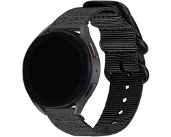 BALR 22mm nylon band met gesp (zwart) – Compatibel met Samsung Galaxy Watch 46mm/3/GEAR S3, Huawei GT 2/3/Pro, Amazfit GTR, Polar Grit/Vantage, Fossil Gen 5/6, OnePlus Watch, Xiaomi Mi/S1 – Ademend horlogebandje met sportieve look