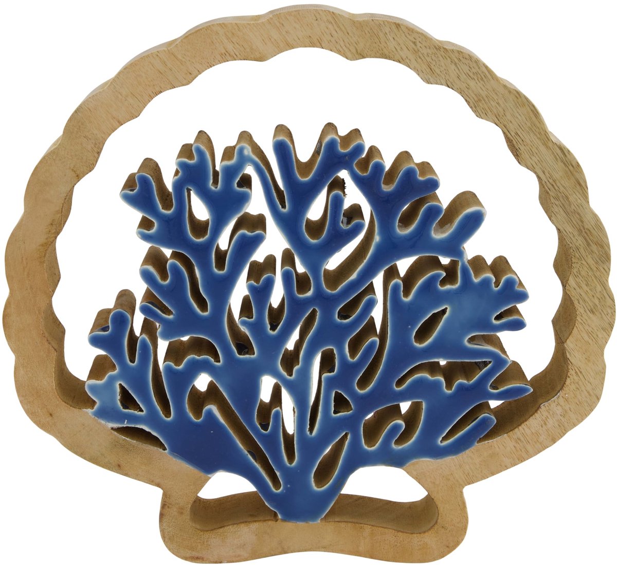 Statue coral mango wood 18x4x17cm