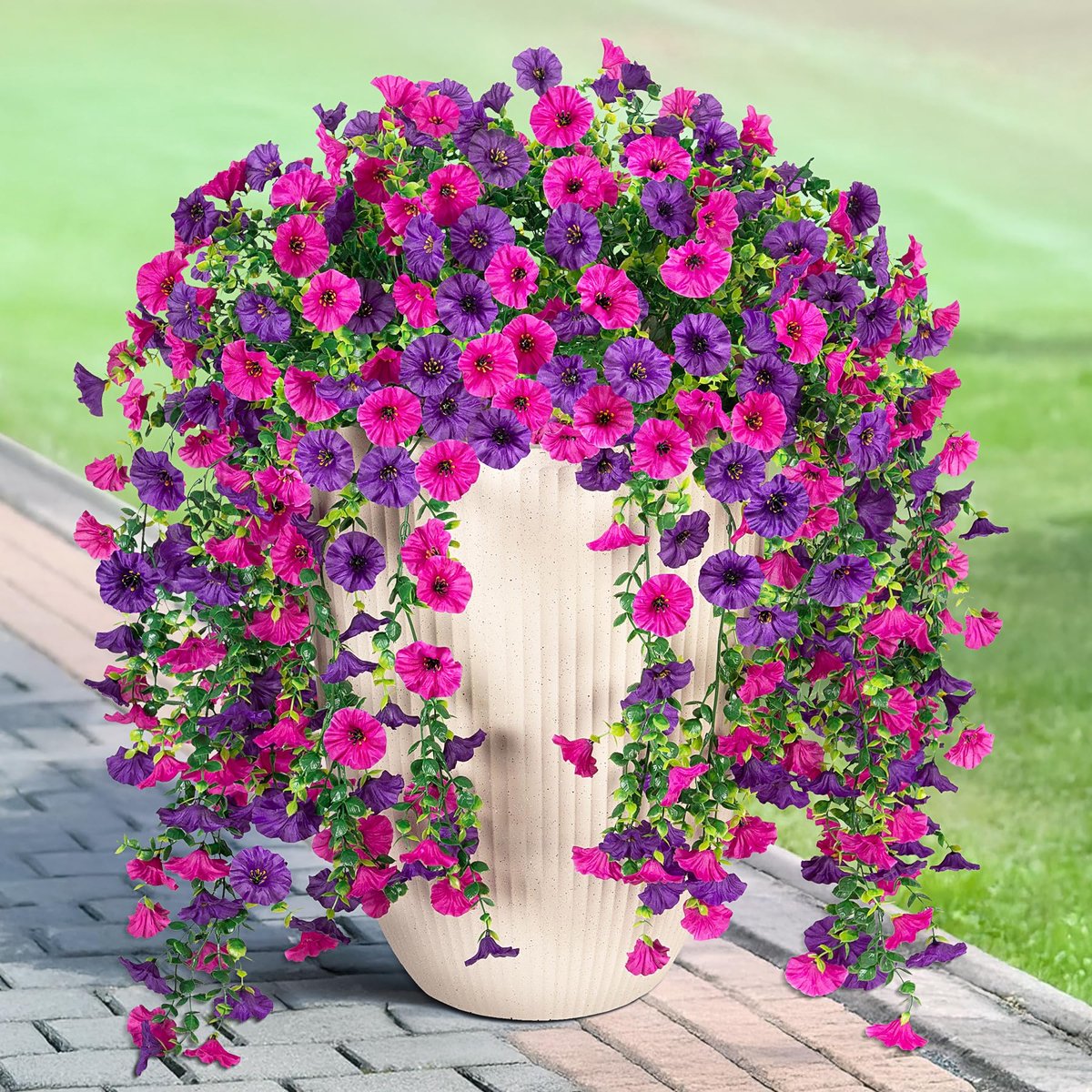 Artificial Hanging Plants Flowers Bougainvillea, UV Resistant Fake Plastic Faux Flower Fabric Vine for Indoor Outdoor Garden Porch Evening Wedding Wall Decor Artificial Hanging Plants Flowers Bougainvillea, UV Resistant Fake Plastic Faux Flower Fabric Vine for Indoor Outdoor Garden Porch Evening Wedding Wall Decor