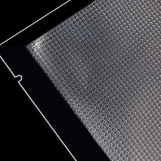 Close-up van een vacuümzak met een structuur van cirkels.