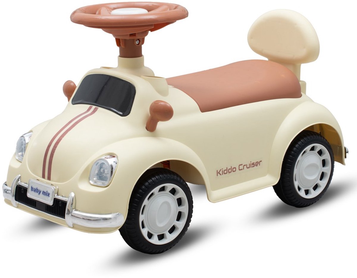 Baby Mix Kiddo Cruiser loopauto met LED en melodie Loopfiets Beige