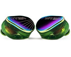 Moondrop Rays - In-Ear Monitors - IEM - 1DD+1 Planar Hybride Drivers - Audiofiele Oordoppen - Verwisselbare Kabel - Ergonomisch Ontwerp - Groen/Paars