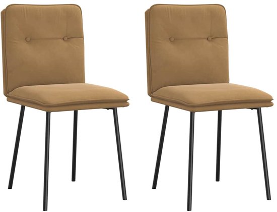 Eetkamerstoelen 2 st echt leer bruin kopen