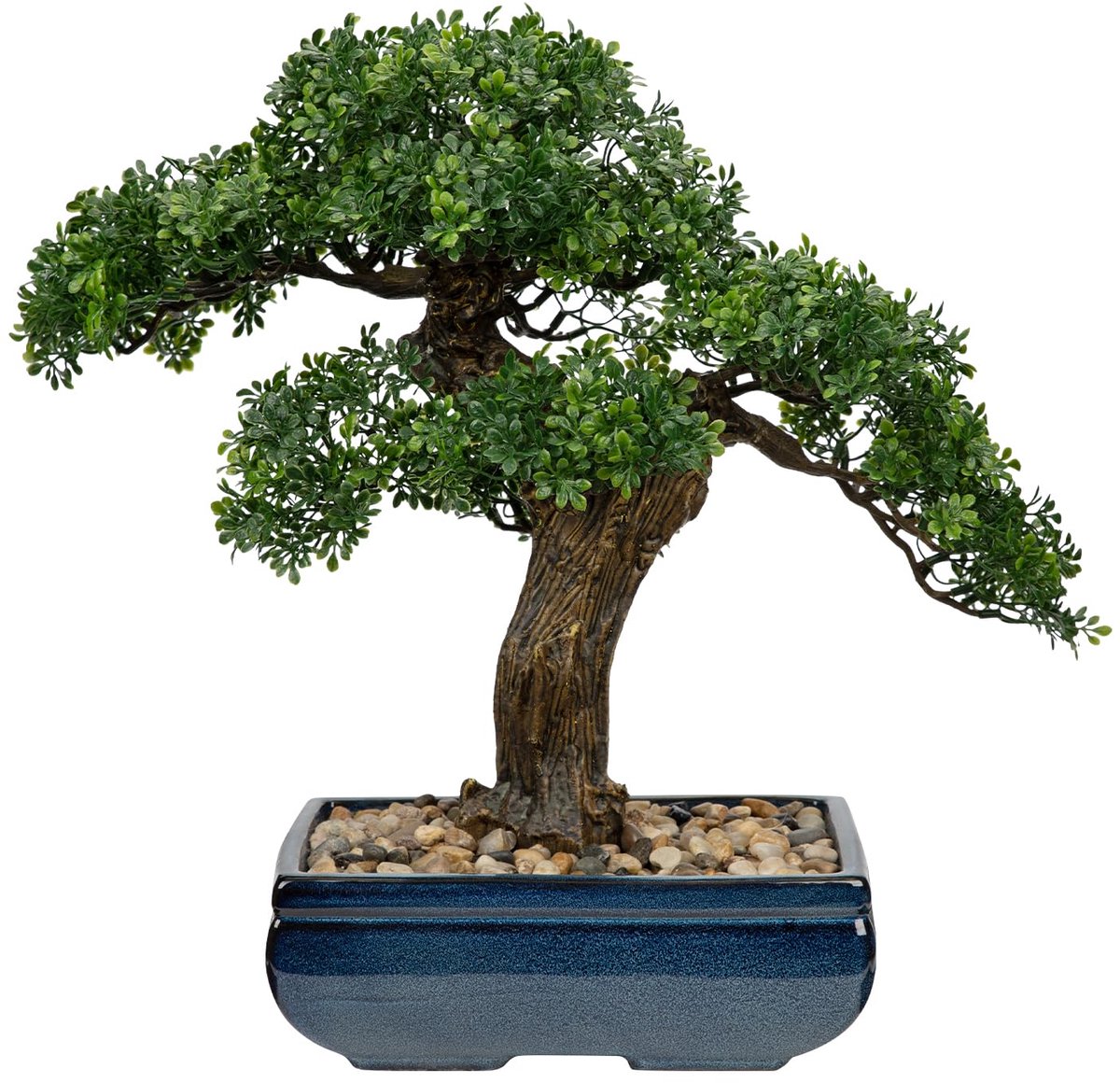 Ibenzoa® Grote onderhoudsvriendelijke kunstbonsai van 41 cm met groene podocarpus in keramische pot voor decoratie