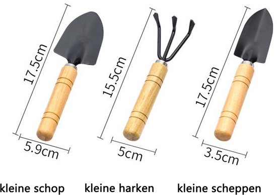 3-delige Tuinset - Handige Schep,Hark en Graaf voor Bloemen & Moestuin - Tuingereedschappen van Merkloos	 — afbeelding 4