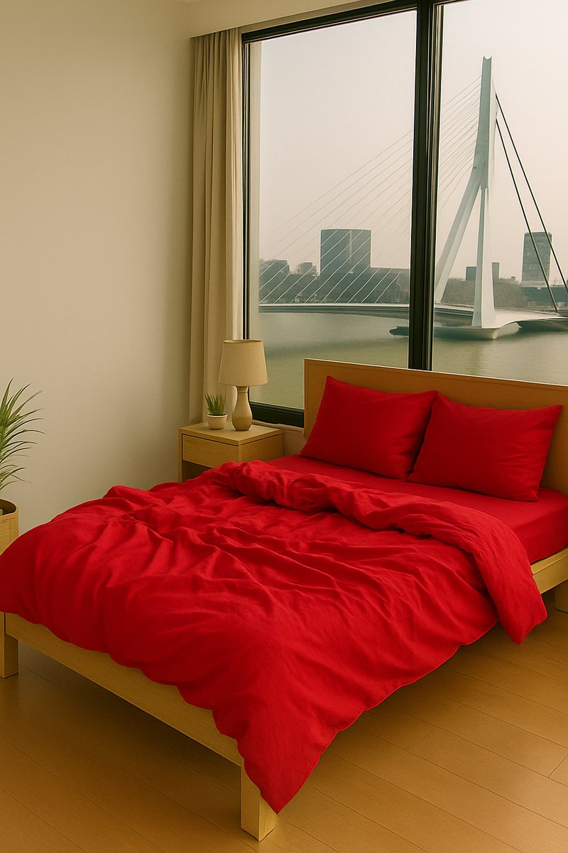 Zeven Cotton-Rood, Katoensatijn Dekbedovertrek 140*220 – Hoogwaardige Kwaliteit