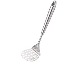 Aardappelpers Pureeknijper - Profile Pureestamper - 29 cm aardappelpers - handzame groentestamper - babyvoedinghulpmiddel geschikt voor aardappelpuree, aardappelen, zoete aardappelen en wortelen - zilver