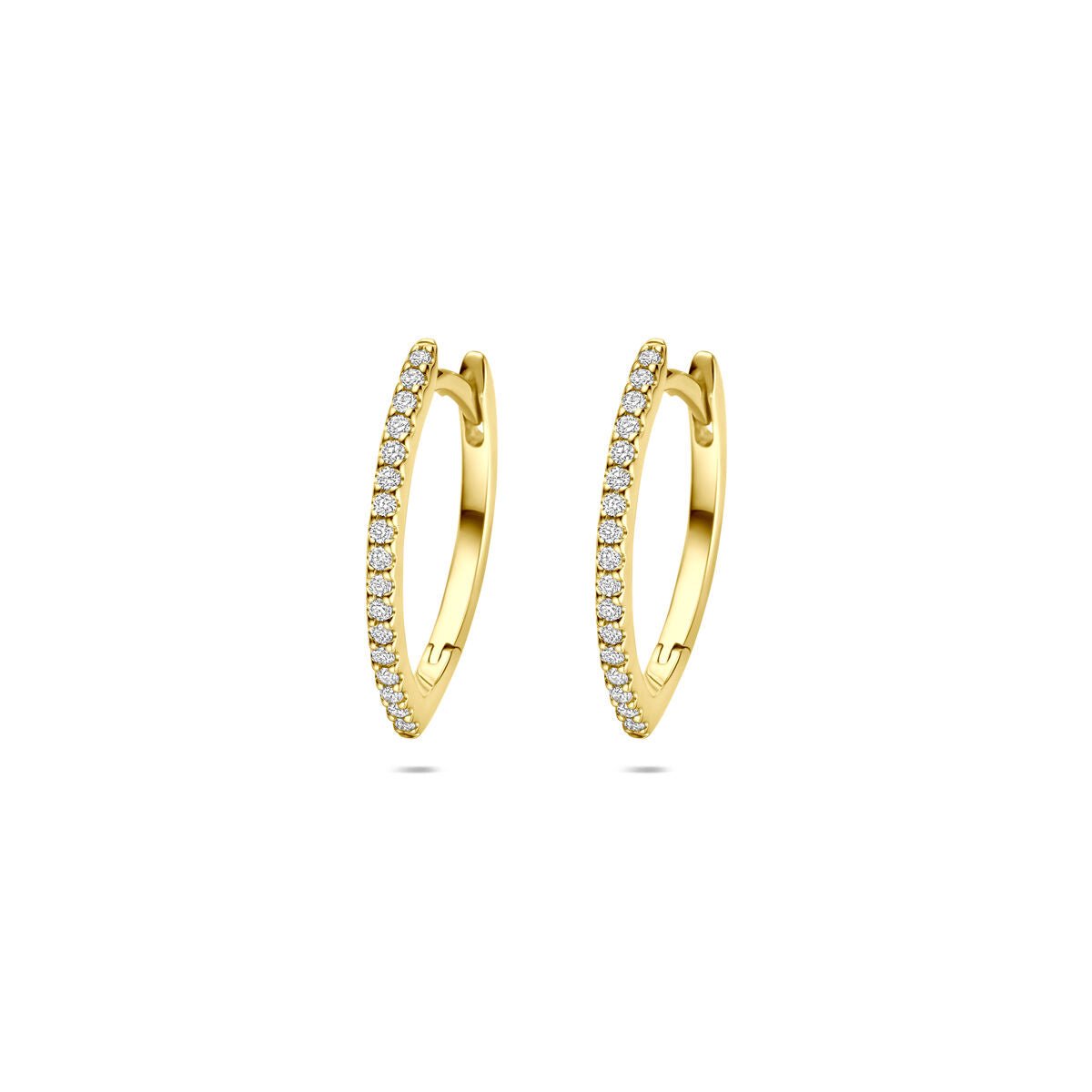 14K geelgouden klapoorringen diamant 0.15ct (2x 0.075ct) h si 16,5 mm - 4034544