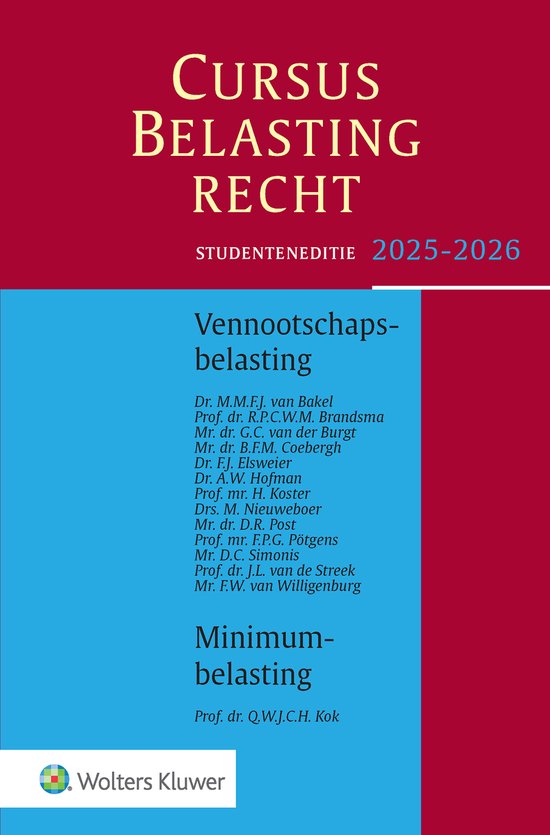 Cursus belastingrecht Vennootschapsbelasting 2025-2026 - cover