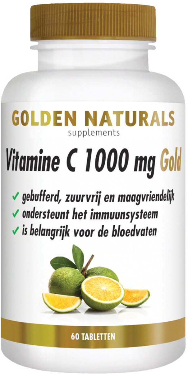 Golden Naturals - Vitamine C Gold 1000mg Vegan - 2 x 60 tabletten - Voordeelverpakking