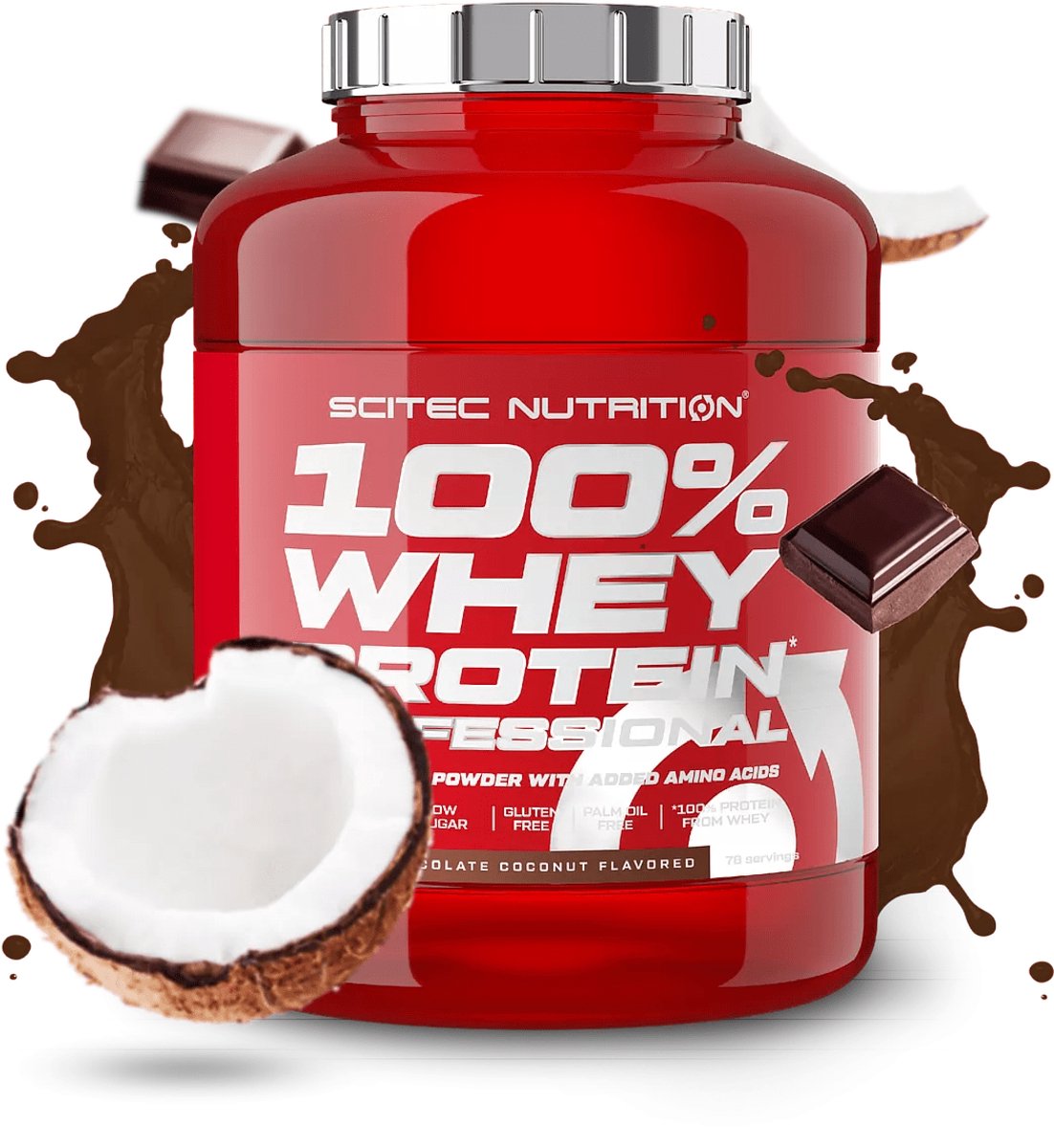 Scitec Nutrition® - 100% Whey Protein Professional (2350 gram - Chocolate/Coconut) - Chocolade/Kokos - 78 eiwitshakes - Premium proteine poeder - eiwitpoeder met aminozuren
