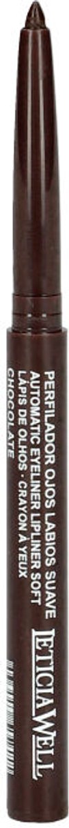 Leticia Well - Chocolade Bruin/Chocolate lippotlood en oogpotlood draaibaar zacht / Automatic Eyeliner Lipliner Soft - Nummer 33306 - 1 stuks