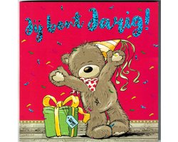 Wenskaart - muziekkaart - pop-out wenskaart - kaart met muziek - beertje - verjaardag - van harte gefeliciteerd - je bent jarig - verjaardag kind