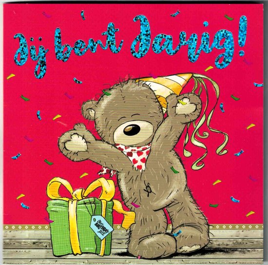 Wenskaart - muziekkaart - pop-out wenskaart - kaart met muziek - beertje - verjaardag - van harte gefeliciteerd - je bent jarig - verjaardag kind