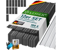 KESSER® Dakplaten Metaal 12 Stuks | Dakpanelen 129x45cm = 7m² | Weerbestendig, UV-bestendig, Roestvrij en Met Waterafvoergroeven | Golfplaten - Dakbedekking en Wandbekleding voor Schuren, Carports, Garages & Tuinhuisjes - Antraciet