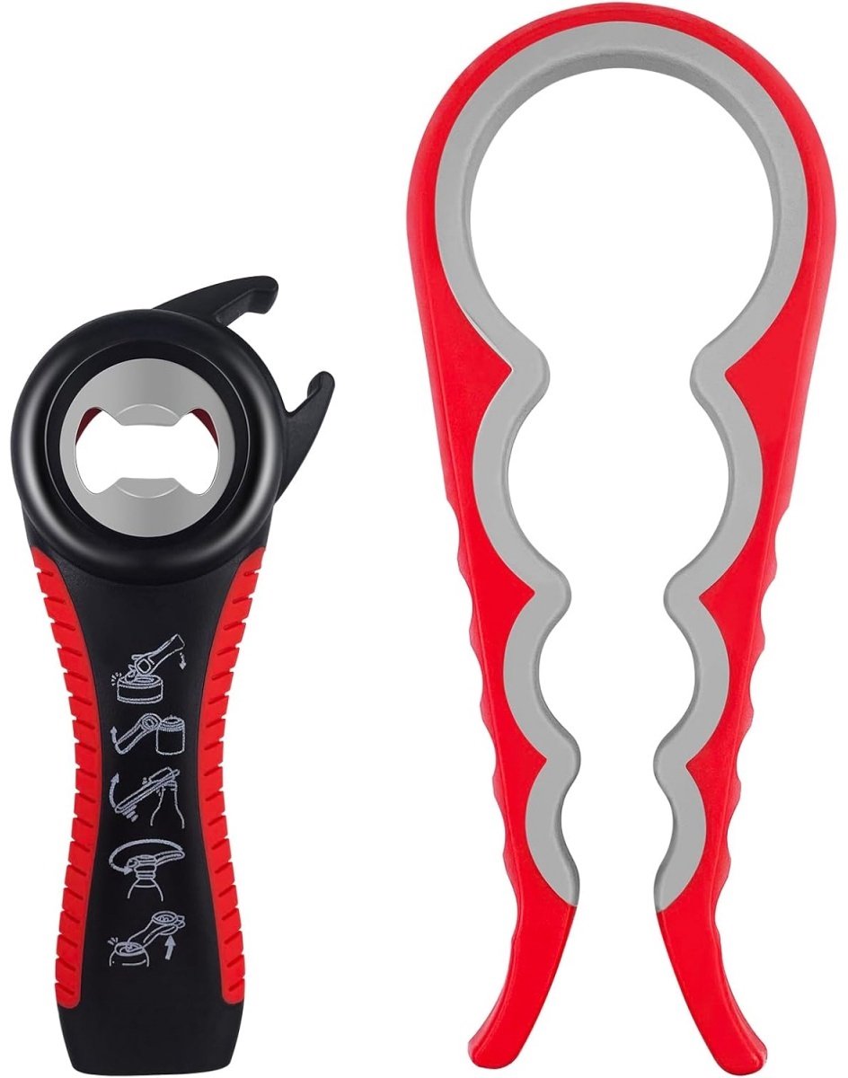 TOVBMUP 2 stuks blikopeners - Handmatige blikopener - Multifunctioneel - 4-in-1 flesopener - Geschikt voor frisdranken, blikwaren en dranken