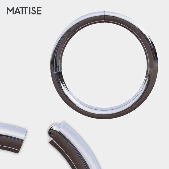 Piercing Ring en acier chirurgical argenté MATTISE - Ton Argent - Diamètre de 6 mm et épaisseur de barre de 0 mm - Boucles d'oreilles d'oreilles Anneau pour Helix Tragus Septum Lèvres Nez Sourcils Peircings