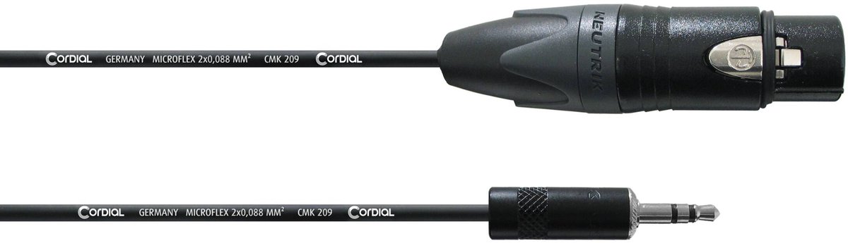 Cordial CPM 1.5 FW-UNB audio kabel 1,5 m 3.5mm XLR (3-pin) Zwart