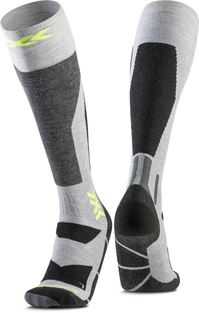 X-Socks Snowboard Discover Sokken OTC 35-38 Neushoorn /Kanarie Grijs