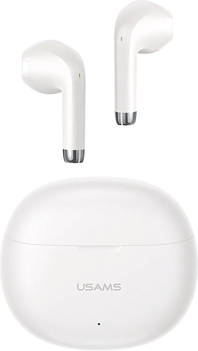 Manike USAMS US-YO17 TWS Earbuds – Rhymbo Serie - Bluetooth 5.3 - ENC - 13mm Driver - 31u Speeltijd - Touchbediening - IPX5 - USB-C - Draadloze oortjes - Oortjes draadloos - Geschikt voor Smartphone & Laptop - Wit - iOS & Android