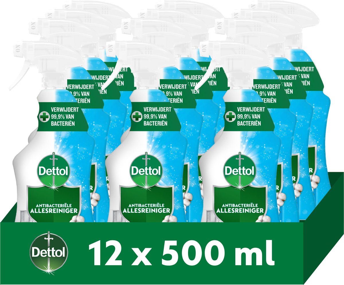 Dettol Antibacteriële Allesreiniger Spray - Linnen Frisheid - 12 x 500ml - Voordeelverpakking