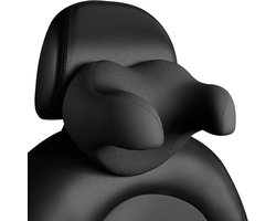 YONO Nekkussen Auto voor Hoofdsteun Stoel - Neksteun Memory Foam - Autokussen - Zwart