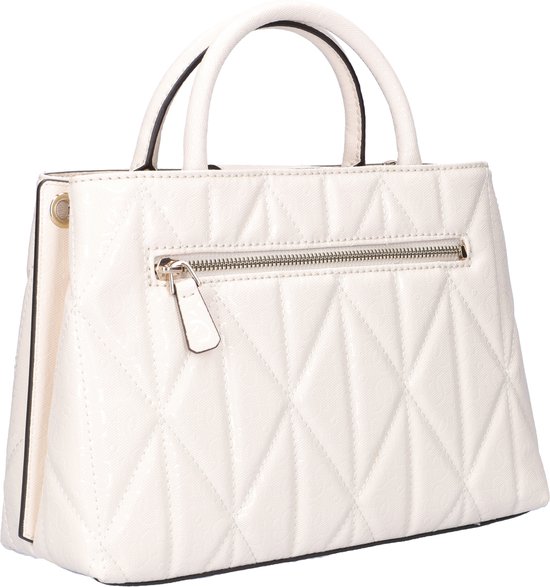 GUESS sac à main sac à épaule bandoulière Aldina Girlfriend Satchel Cream White écru