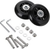 Tobeso-Nuoze Bagage Koffer Vervanging Wielen Diameter 1 7/8 inch Slijtagebestendige Mute Koffer Bagage Vervanging Wielen Rubber Swivel Caster Reparatie Kits 4 Stuks (50 mm * 18 mm), Black-2, koffer