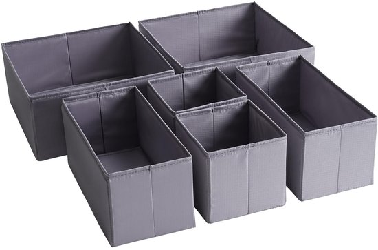 NEATERIZE Lade Organizer Set van 12 - Wit-Grijze Stof Kleding Lade Organisatoren voor Babykleding, Kinderdagverblijf, Kast & Algemene Organisatie
