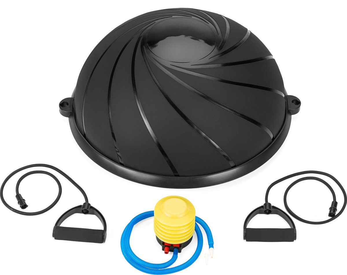 Gymtek® Balance Board - Wiebelkussen - Balanstrainer - Balanskussen - Balandsbord - incl. Pomp en Weerstandsbanden - Ø 58 cm - Home Gym, Fitness